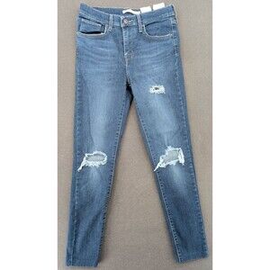 Levi's 720 High Rise Super Skinny Jeans Women's 27 Dark Wash Hemmed